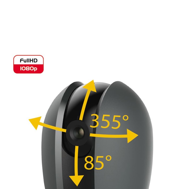 Beghelli Dom-e Indoor WiFi Camera, App Swivel, Security Camera with