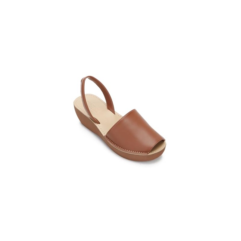Kenneth Cole REACTION Women's Fine Glass Wedge Sandal, Brown, 7.5