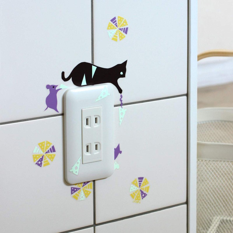 Accessory Shop Piena Cheese Cat Wall Sticker Fluorescent Switch Sticker
