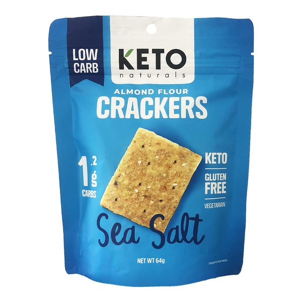 KETO Naturals Almond Flour Crackers Sea Salt - 64gm