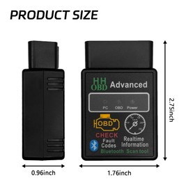 JYIS Bluetooth OBD2 Diagnostic Tool, OBD2 Scanner for Car, Wireless ELM327 V2.1 Code Reader, Reset & Clear Engine Fault Code Scanner with Exclusive App, Universal for iOS Android Windows (Black)