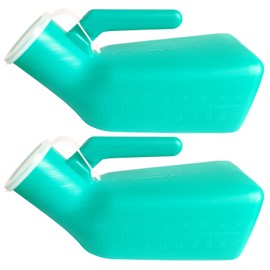 Male Urinal Bottle, Thick Portable Urinals for Men, Pee Bottles with Lid, 1000 ml, Spill Proof Urinal Bottle for Hospital, Car, Travel, Outdoor, Camping, Elderly Incontinence (Pack of 2)