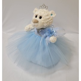 KINNEX COLLECTIONS SINCE 1997 12" Quince Anos Teddy Bear with Dress Embroidery Mis 15 Anos (Centerpiece) ~ B09631-30M (Rose Gold)