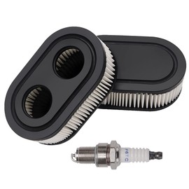 VooGenzek 3 Pieces Lawn Mower Air Filter with 1 Spark Plug Compatible with Briggs & Stratton Engines 798452 593260, Lawn Mower Filter Replace
