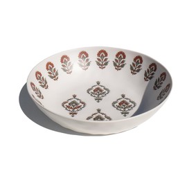 Abode Homewares Kashmir newWave Microwave Safe Premium Melamine Low Serving Bowl, 9.1"