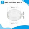 PATIKIL 60mm/2.36inch High Borosilicate Glass Petri Dishes with Lids, 2Pcs