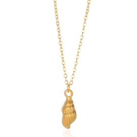 Lit Wall Conch Shell Necklace for Women 14k Gold Plated Cute Beach Necklaces Gold Pendant Necklace Dainty Conch Shell Jewelry Summer Necklaces for Women