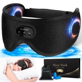 LC-dolida Sleep Headphones, White Noise Bluetooth Sleep Mask 3D Wireless Timing Eye Mask for Sleeping, Sleep Mask with Bluetooth Headphones for Side Sleepers Travel Yoga, Cool Gadgets for Men Women
