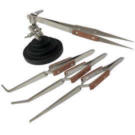 Jewellers Tools 3RD HAND BASE VICE & 4 ANGLED : Adjustable Tweezers Soldering Craft Watch (370)