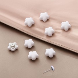 30Pcs Duvet Curtain Pins, Comforter Holder Clips Affordable Sets, Quilt Fixing Bedding Holder Pins for Thin Thick Quilts Blanket Sheet Cushion Curtain, Keeps Comforter from Shifting(White-Flower)