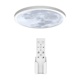 Aphyni Moonlight Ceiling Light LED Diameter 30 cm, 24 W Dimmable Ceiling Light with Night Light, 3000-6500 K 2800 LM IP44 Waterproof Lamp with Timer Memory Function for Bedroom, Children's Room,