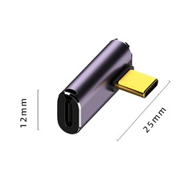 BSHTU 40Gbps 90 Degree USB C Adapter, Right Angle USB Type C Extender 240W PD Fast Charging with Pilot lamp Support Thunderbolt 4/3, 8K@60HZ/4K120HZ USB4.0 40Gbps/USB3.1 10Gbps (A)