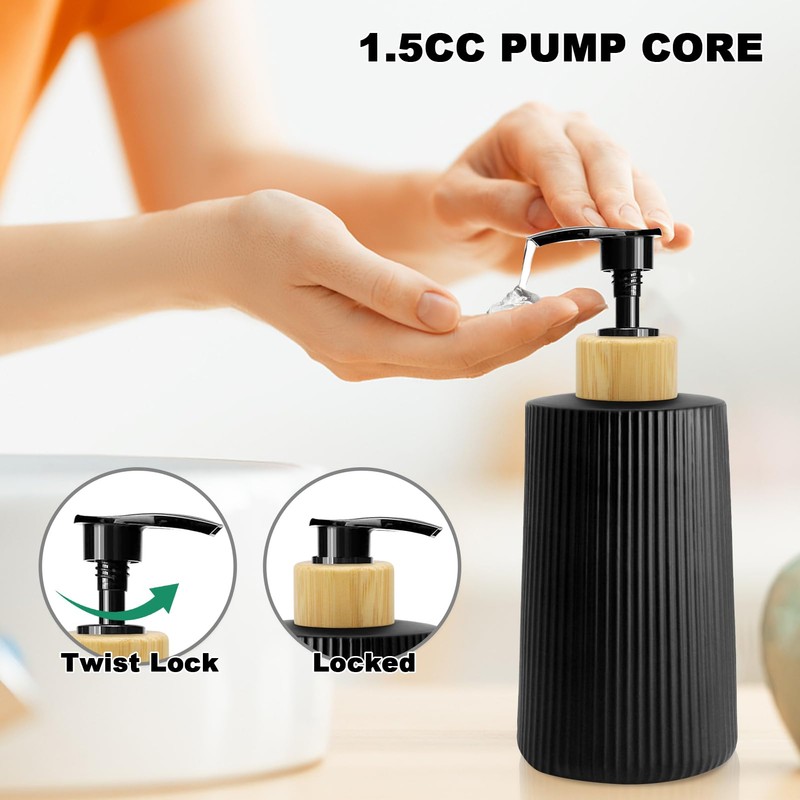 2 Pack Glass Small Soap Dispenser with Tray for Bathroom