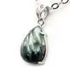 Seraphenite Necklace Drop Natural Stone Pendant Silver 925 Power Stone