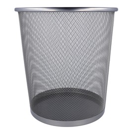 Westcott Waste Paper Bin Mesh Silver | Waste Bin Made of Wire Mesh with 12.3 Litre Capacity | Waste Bin for Office, Home Office or Household | E-744607 00