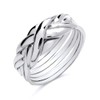 925 Sterling Silver 6 Band Puzzle Ring size M N