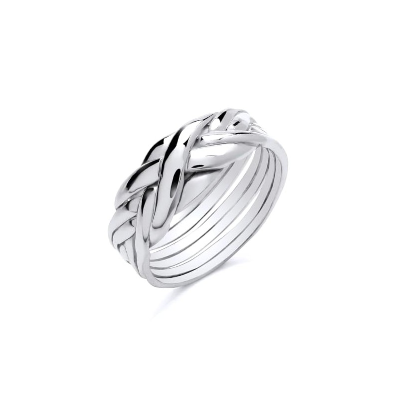 925 Sterling Silver 6 Band Puzzle Ring size M N