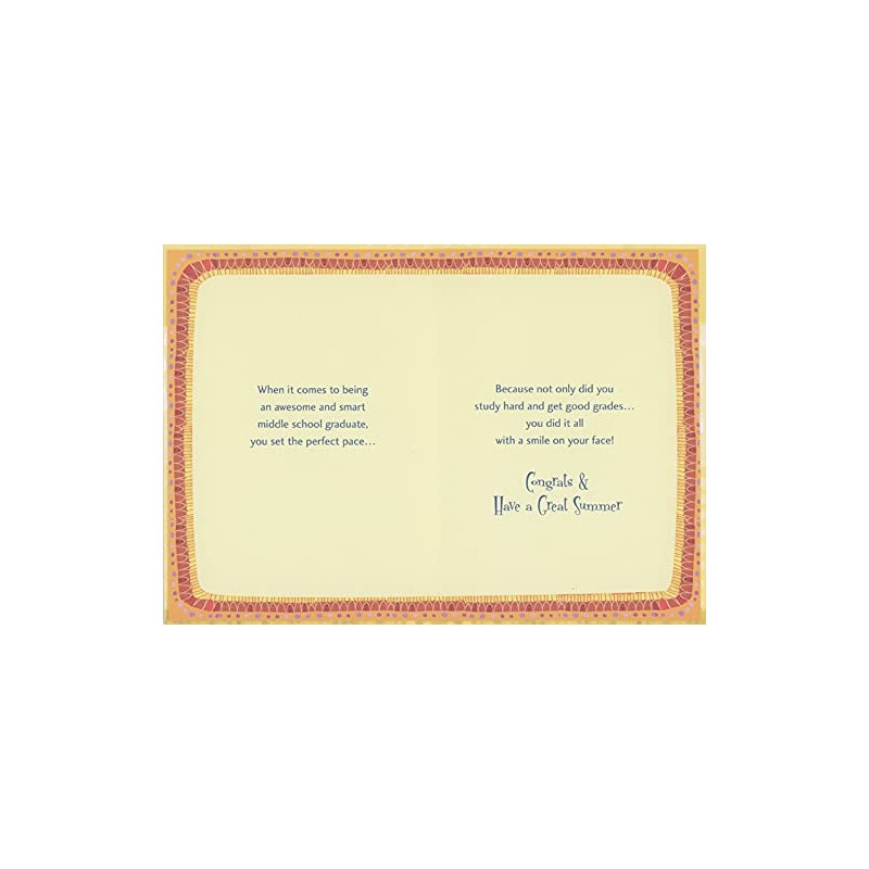 Designer Greetings Blue Snail With Glasses Middle School Graduation Congratulations