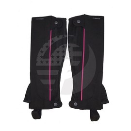 Half Chaps Horse Riding Equestrian Unisex Adult S/M/L/XL Synthetic Amara Leather Black,Red,Pink,Sky Blue,Orange (Pink, Large)