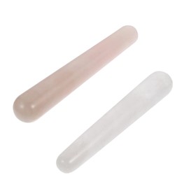 Minkissy Facial Crystal Stone Massaging Wands 2pcs Anti-aging Skin Care Tool Firming Face Stick Roller for Women
