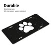 White Dog Paw Footprint License Plate - 6x12 Inch Aluminum