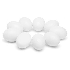 SallyFashion Wooden Fake Eggs for Nesting Boxes, 9 PCS White Easter Eggs for Craft Pretend Play Kitchen Accessories for Toddler Kids