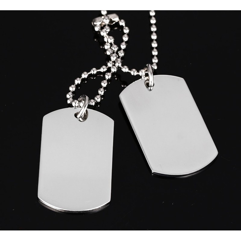 UMtrade Sencillo Mujer Hombres Acero Inoxidable Doble Placa de Identidad