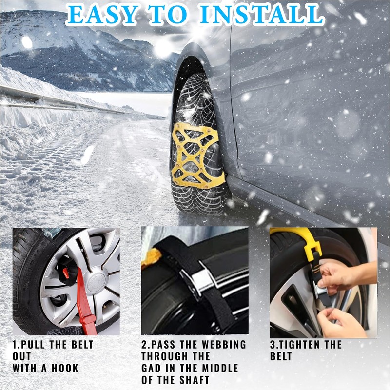 VaygWay Car Snow Tire Anti-Slip Chains - All Season Black