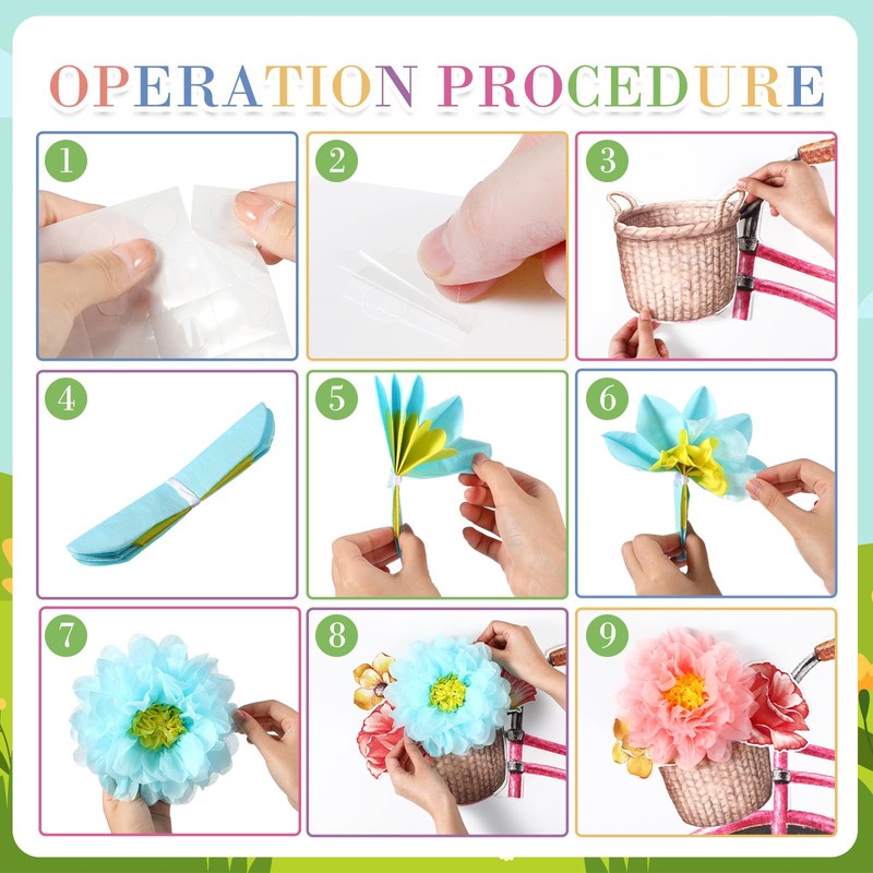 Pasimy Flower Bulletin Board Decorations Set 3D Paper Flower Cutouts