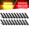 Partsam 20Pcs 3.8" Thin line Amber/Red LED Marker Clearance Lights
