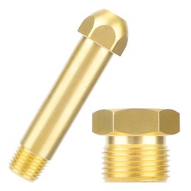 lasuroa CGA-580 Nut & 3" Nipple, Brass Threaded Regulator Inlet Fitting for Helium Argon Nitrogen Gas Cylinders Ideal for Welding and Tank Bottle Connections