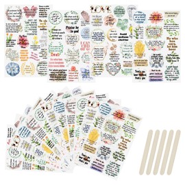 WANDIC 16 Sheets Rub On Transfer Stickers Bible Theme Stickers Waterproof Decals Journal Album Decals Furniture Craft Transfers Decals for DIY Scrapbooking