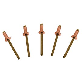 USA Fittings Copper Pop Rivets 1/8 Diameter Brass Mandrel Blind Rivets Dome Head 4-2 (1/8"Diameter x 1/8" Grip)(1/8" Diameter x .063-.125 Grip Range) Qty 100