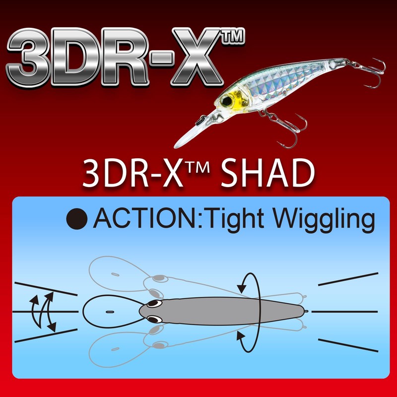 Yo-Zuri Bass Lure 3DR-X Shad (SP) 2.4 in (60 mm)