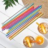 12-Pack Glitter Reusable Colorful Plastic Straws, 11 Inches Clear BPA-Free