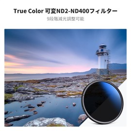 K&F Concept 46mm TRUE COLOR ND2-ND400 Variable ND Filter, Anti-Yellowing, 9 Adjustable Levels, Optical Glass, 18 Layer Coating, Thin Frame, Cleaning Cloth Included, Nano-Klear