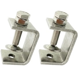 47MM Mini Stainless Steel C Clamps for Mounting, 4Pcs Heavy Duty Woodworking U Clamp Set Tiger Clamp Tools with Stable Wide Jaw Opening & Protective Pads for Welding/Carpenter (15-45MM*2Pcs)