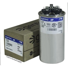 Aerovox - 40 + 4 uF MFD x 370 VAC Genteq Replacement Dual Capacitor Round # C3404R / 25L252