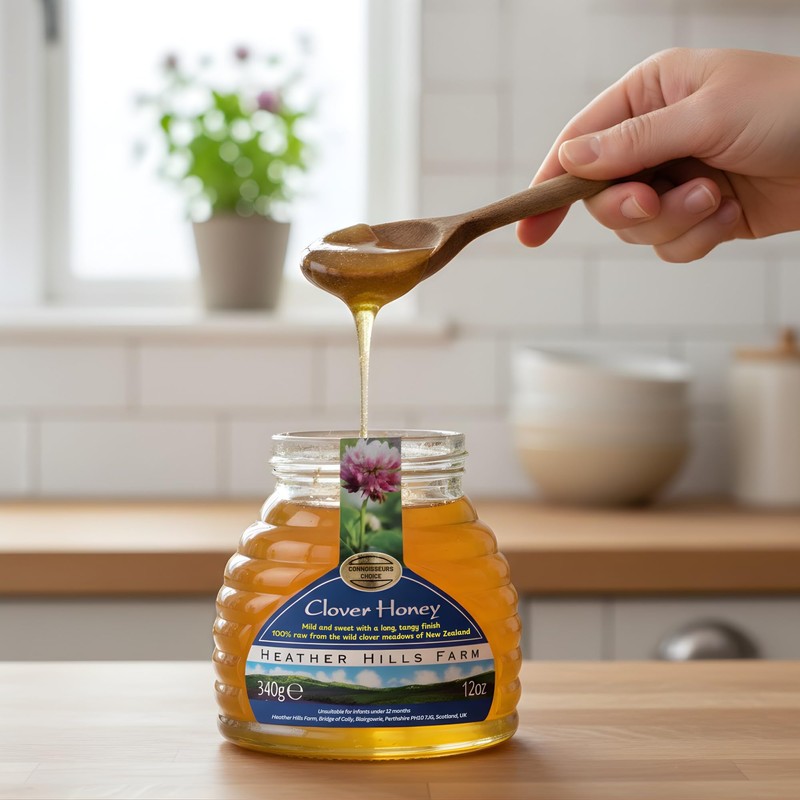 Heather Hills Farm Raw Clover Honey 340g (12oz) | Pure,