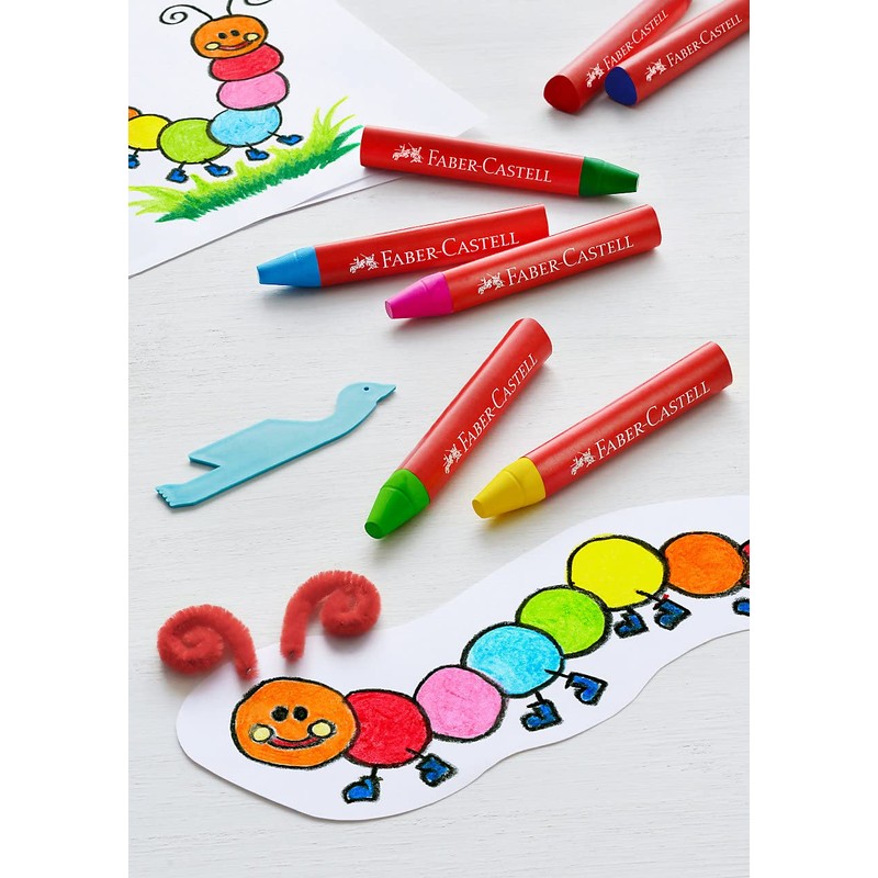 Faber-Castell - Jumbo Wax Crayons, 24 pc (120034), Neon