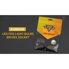 AUXBEAM 881 LED Fog Light Driving Bulbs DRL 6500K White Super Bright 886 889 894