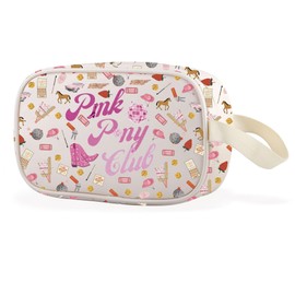 WCGXKO Music Lover Gift Pink Leather Clear Makeup Bag Singer Fans Gift Music Concert Merchandise (Pink Cbag)