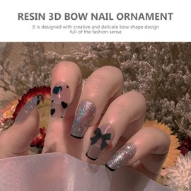 100pcs Bow Nail Art Charms Manicure Decors Delicate Bow Nail Charms Nail Art Accessories Rhinestones Nails Decorations