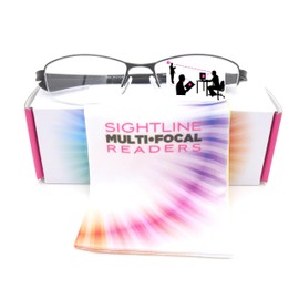 Sightline T611 Progressive Multifocus Reading Glasses For Men and Women Lightweight XL Wide Fit Premium Frame Blue 2.00