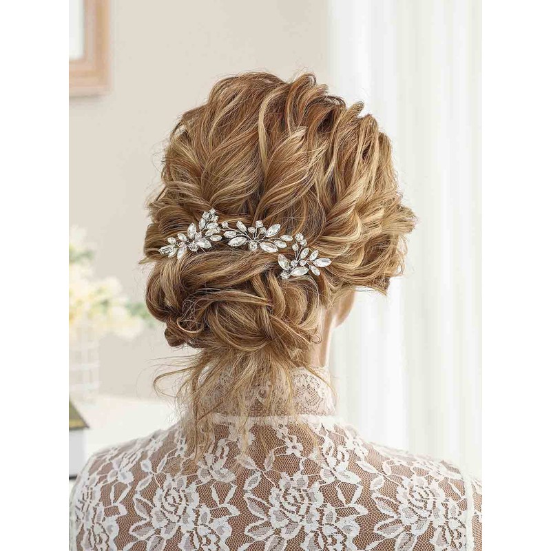 Unicra - Alfileres para el pelo de novia de cristal