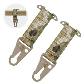 Generic 2 Pack Tactical Gear Clip T-Mount Molle Clip Molle Bag Clip Tactical Clash Hook Hanging Carabiner, MOLLE Webbing Belt Clip with HK Hook for Tactical Backpack Vest Belt Multicam, RAZMC01-2PCS