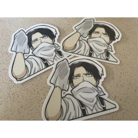 Titans Levi Ackerman Maid Fit - Peeker Decal - Vinyl Sticker Anime AoT - Titans Sticker
