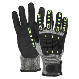 MECCANIXITY Cut Resistant Lobster Gloves with Hook and Loop Anti Puncture Diving Gloves Catching Glove for Spearfishing Harvesting Working Underwater, Large