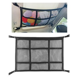 Luggage Net Car for Storage, 90 × 65 cm Car Camping Accessories for Blankets, Car Net Organiser for Four Roof Armrests, Roof Box Car, SUV, Jeep, Van, Boot and Most Vehicle Types