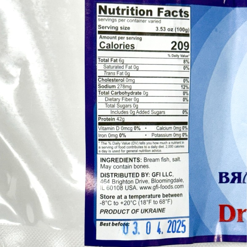 TEAMORE Dried Bream Fish, Handcrafted Dry Lesch | Pack of